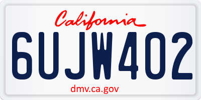 CA license plate 6UJW402