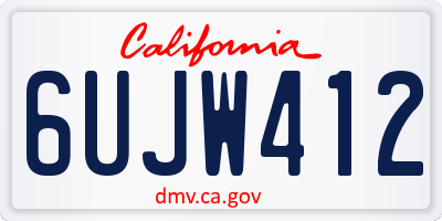 CA license plate 6UJW412