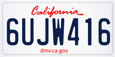 CA license plate 6UJW416