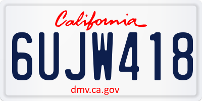 CA license plate 6UJW418