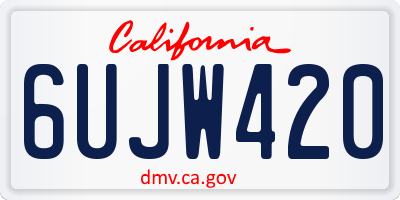CA license plate 6UJW420
