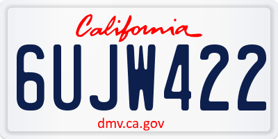 CA license plate 6UJW422