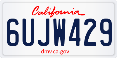 CA license plate 6UJW429