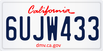 CA license plate 6UJW433