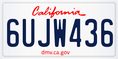 CA license plate 6UJW436