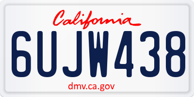 CA license plate 6UJW438
