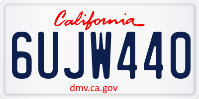 CA license plate 6UJW440