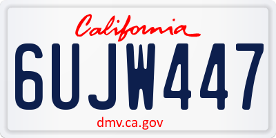 CA license plate 6UJW447