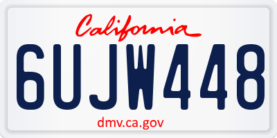 CA license plate 6UJW448