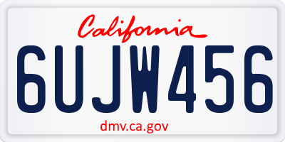 CA license plate 6UJW456