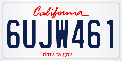 CA license plate 6UJW461