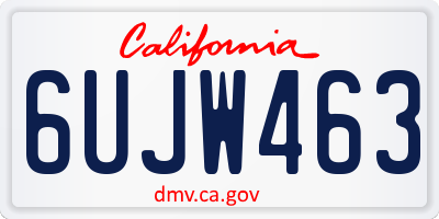 CA license plate 6UJW463