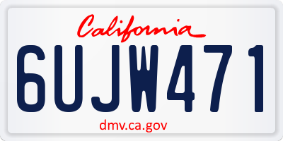 CA license plate 6UJW471