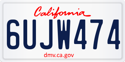 CA license plate 6UJW474