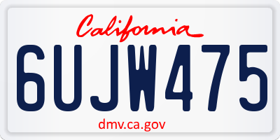 CA license plate 6UJW475