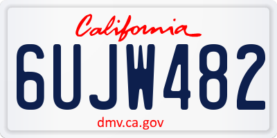 CA license plate 6UJW482