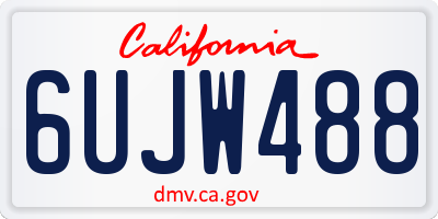 CA license plate 6UJW488