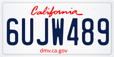 CA license plate 6UJW489