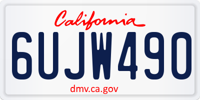 CA license plate 6UJW490