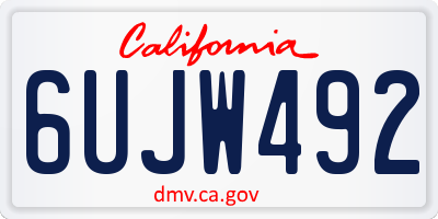 CA license plate 6UJW492