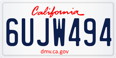 CA license plate 6UJW494