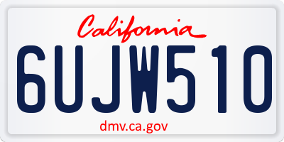 CA license plate 6UJW510