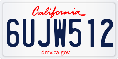 CA license plate 6UJW512
