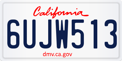 CA license plate 6UJW513