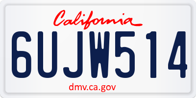 CA license plate 6UJW514