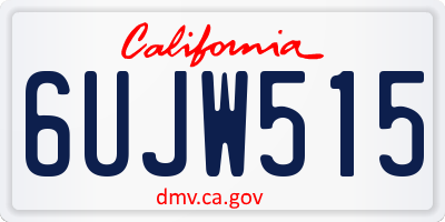 CA license plate 6UJW515