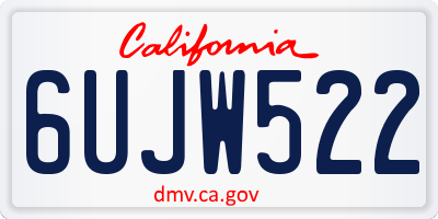 CA license plate 6UJW522