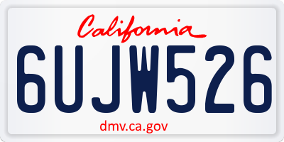CA license plate 6UJW526