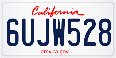CA license plate 6UJW528