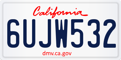 CA license plate 6UJW532