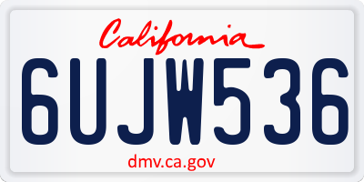 CA license plate 6UJW536