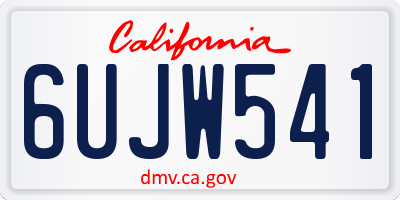 CA license plate 6UJW541