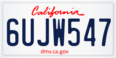 CA license plate 6UJW547