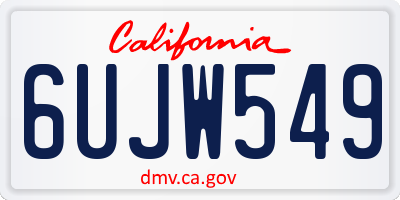 CA license plate 6UJW549