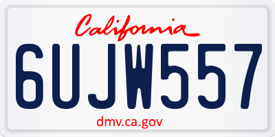 CA license plate 6UJW557