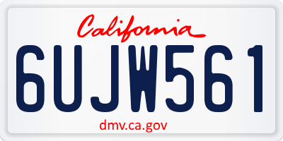 CA license plate 6UJW561