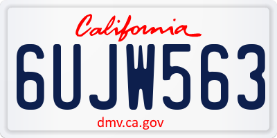 CA license plate 6UJW563