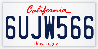 CA license plate 6UJW566