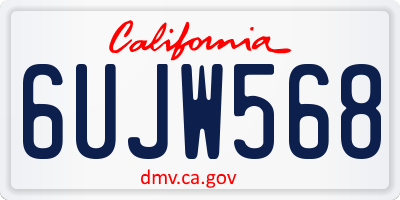 CA license plate 6UJW568