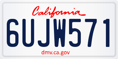 CA license plate 6UJW571