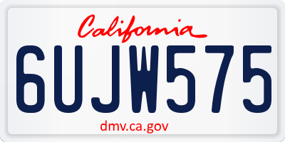 CA license plate 6UJW575