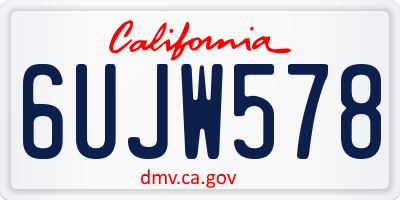 CA license plate 6UJW578