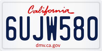 CA license plate 6UJW580