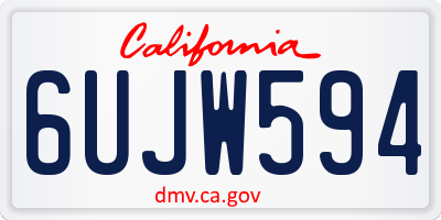 CA license plate 6UJW594