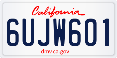 CA license plate 6UJW601