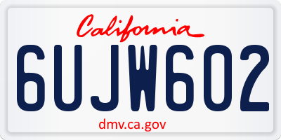 CA license plate 6UJW602